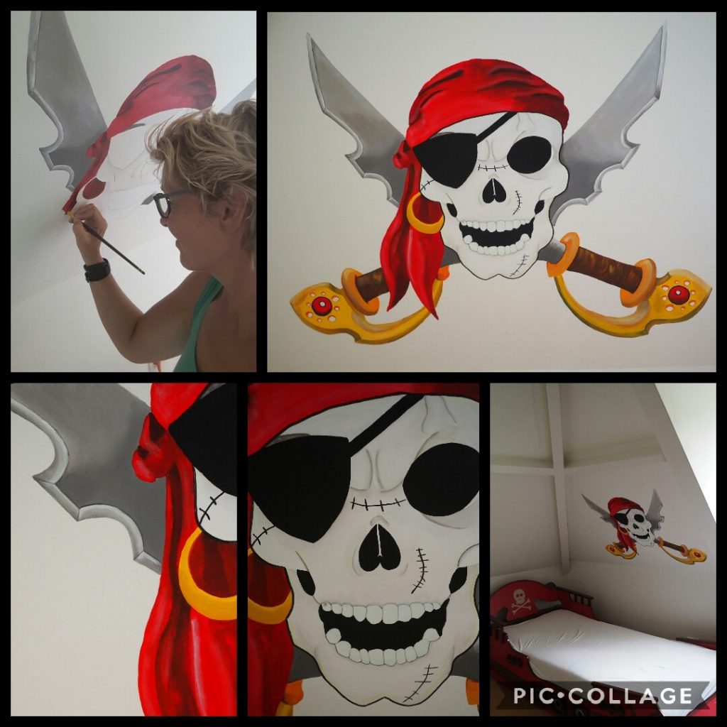 Muurschildering Piratenkamer